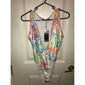 Brand new nasty gal rainbow leotard